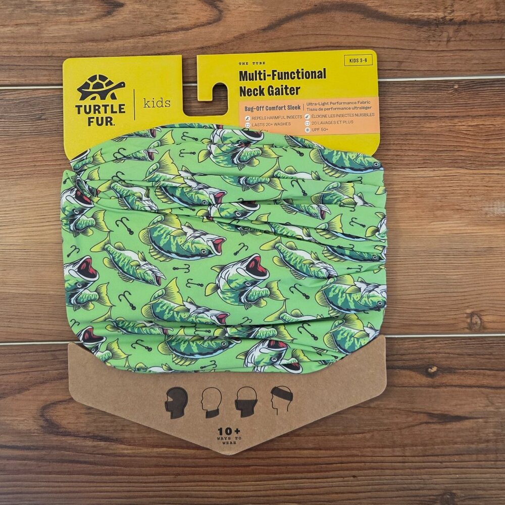 Turtle Fur Tube Bug Off Multi-Functional Neck Gaiter- Fish Print - Picture 2 of 8